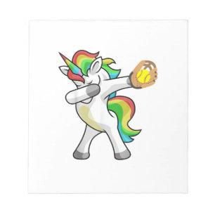 Dabbing Einhorn Softball Spieler Lustiger Dab Tanz Notizblock