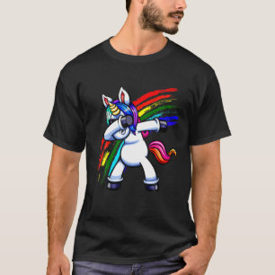 Dabbing Einhorn Tanzen Einhorn Regenbogen T-Shirt