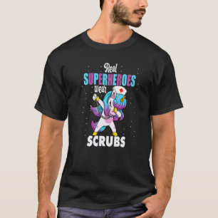 Dabbing Einhorn Wirkliche Superhelden Tragen Arbei T-Shirt
