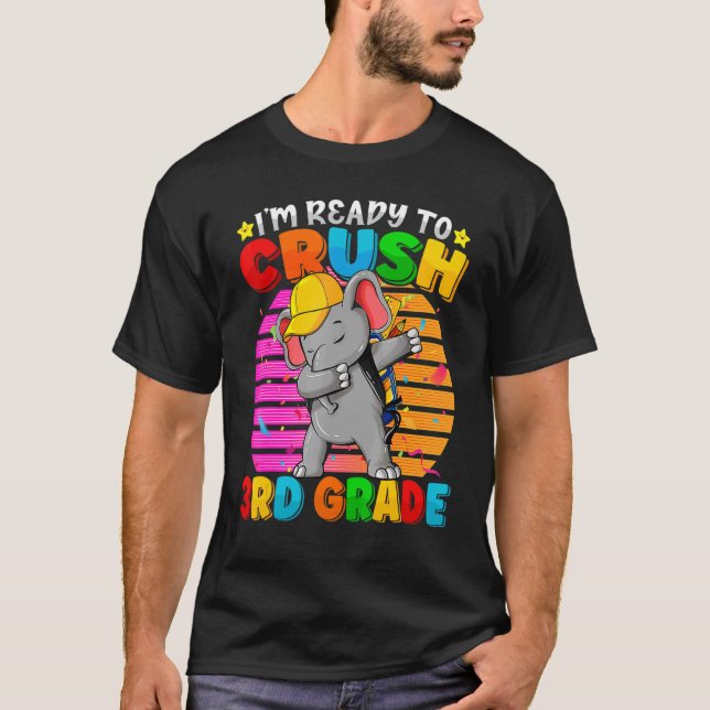 Dabbing-Elefant zurück zum Schulrucksack T-Shirt (Vorderseite)