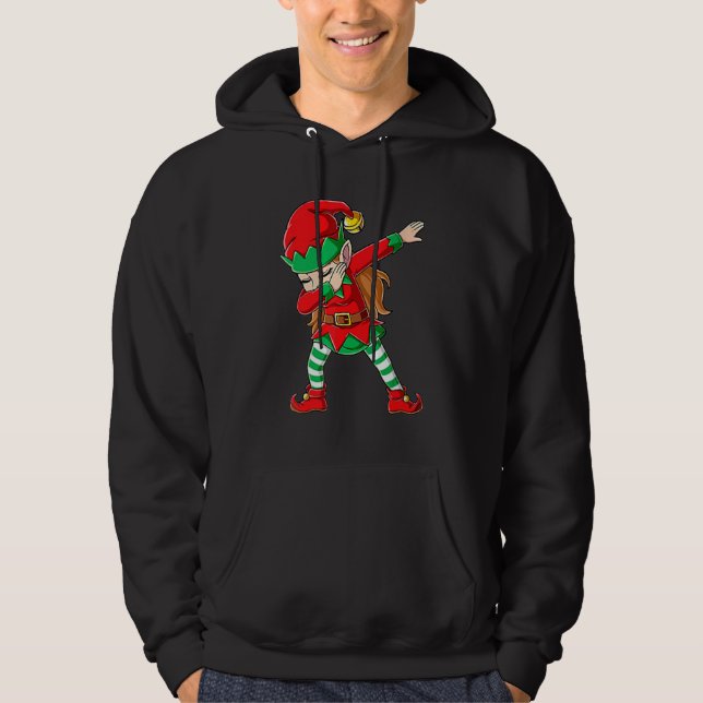 Dabbing Elf Girl Family X mas Dab Hoodie (Vorderseite)