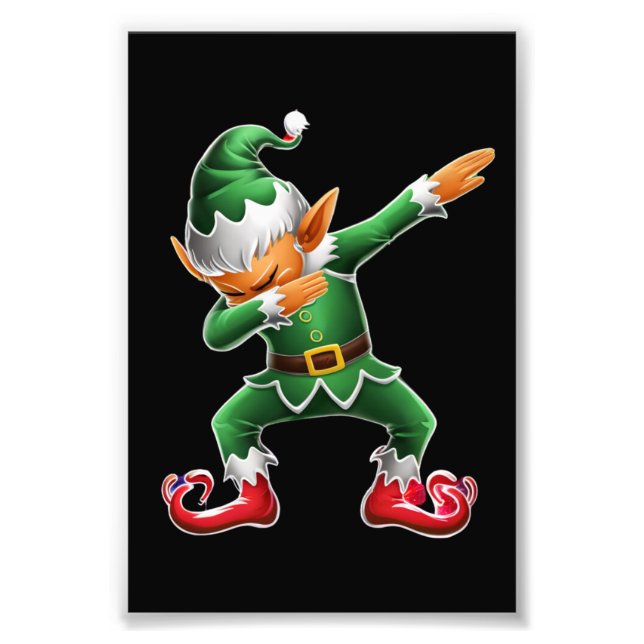 Dabbing Elf Kostüme Weihnachtsfeier Weihnachtsfeie Fotodruck (Vorne)
