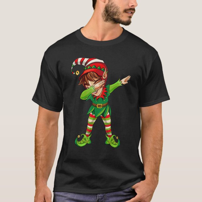 Dabbing Elf Matching Family Christmas Party Boys G T-Shirt (Vorderseite)
