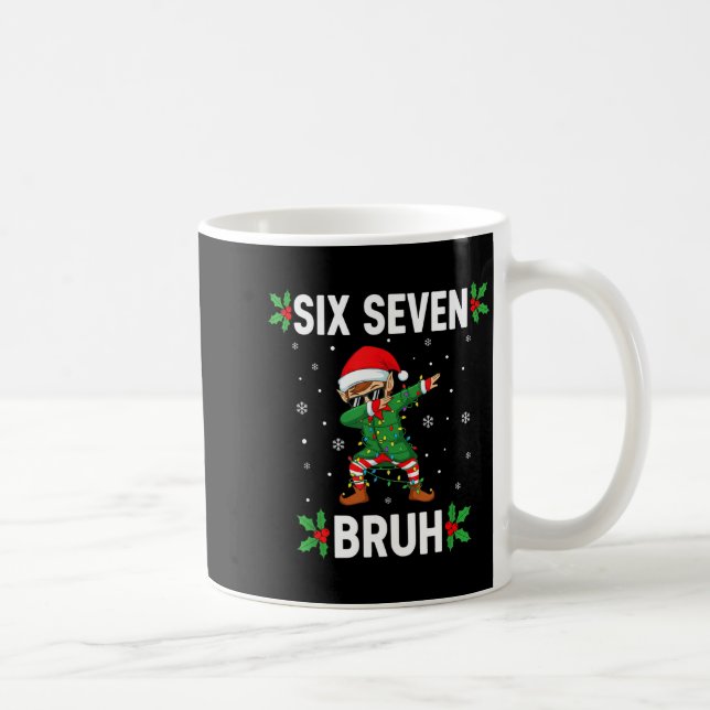 Dabbing Elf Six Seven Bruh Christmas 67 Meme Xmas  Kaffeetasse (Rechts)