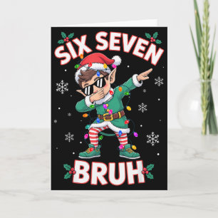 Dabbing Elf Six Seven Bruh Weihnachten 67 Meme Xma Karte