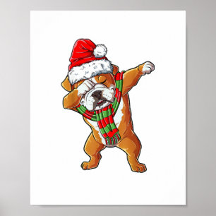 Dabbing English Bulldog Weihnachtsgeschenke Kinder Poster