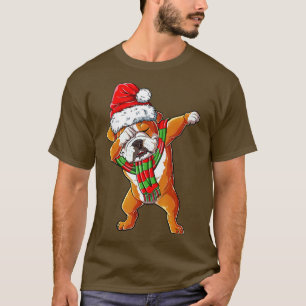 Dabbing English Bulldog Weihnachtsgeschenke Kinder T-Shirt