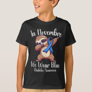 Dabbing Faulth im November tragen wir Blue Diabete T-Shirt
