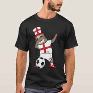 Dabbing Faultier England Fußball Englische Flagge  T-Shirt