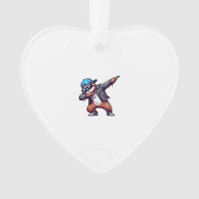 Dabbing Faultier T-Shirt Ornament (Vorderseite)