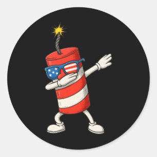 Dabbing Firecracker Funny 4. Juli Jungs Kinder die Runder Aufkleber