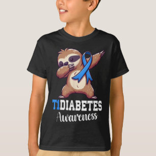 Dabbing Flatth Diabetes Awareness Typ 1 Diabetes B T-Shirt