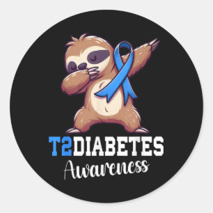 Dabbing Flatth Diabetes Awareness Typ 2 Diabetes B Runder Aufkleber