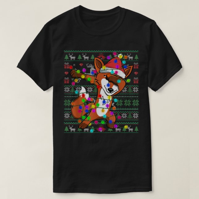 Dabbing Fo Fairy Lights Ugly Christmas Sweater Cos T-Shirt (Design vorne)