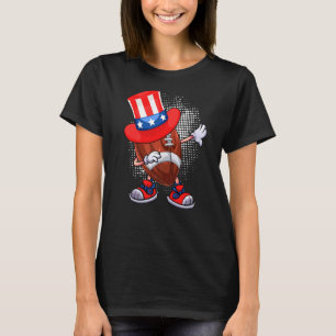 Dabbing Football Ball & Uncle Sam Hat American 4. T-Shirt
