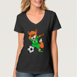 Dabbing Fox Brazil Soccer Fans Jersey Brasilianisc T-Shirt