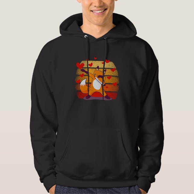 Dabbing Fox  Wild Heart Valentine's Day Dab Dance Hoodie (Vorderseite)
