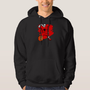 Dabbing Französisch Bulldog Albanien Basketball Fa Hoodie