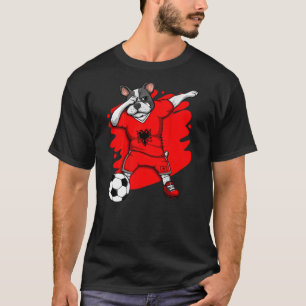 Dabbing Französisch Bulldog Albanien Fußball Fans T-Shirt