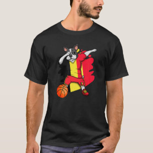 Dabbing Französisch Bulldog Belgien Basketball Fan T-Shirt