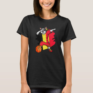 Dabbing Französisch Bulldog Belgien Basketball Fan T-Shirt