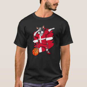 Dabbing Französisch Bulldog Dänemark Basketball Fa T-Shirt