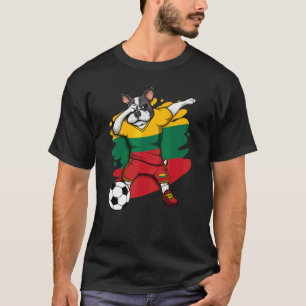 Dabbing Französisch Bulldog Litauen Fußball Fan Je T-Shirt