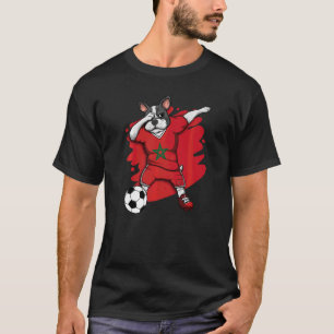 Dabbing Französisch Bulldog Marokko Fußball Fans J T-Shirt