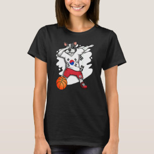 Dabbing Französisch Bulldog Südkorea Basketball Fa T-Shirt