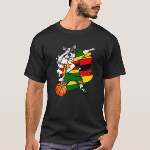 Dabbing Französisch Bulldog Zimbabwe Basketball Fa T-Shirt