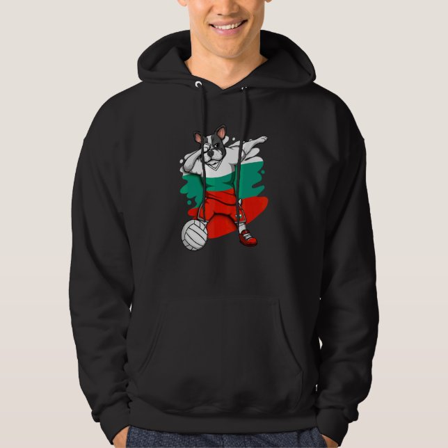 Dabbing Französischer Bulldog Bulgarien Volleyball Hoodie (Vorderseite)