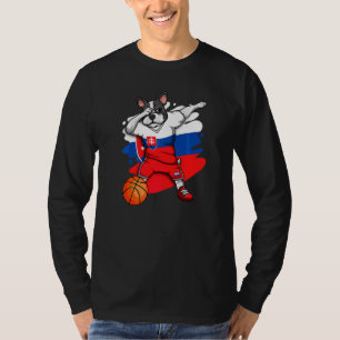 Dabbing Französischer Bulldog Slowakei Basketball T-Shirt