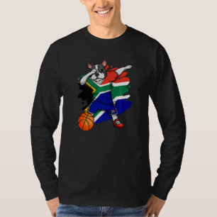 Dabbing Französischer Bulldog Südafrika Basketball T-Shirt