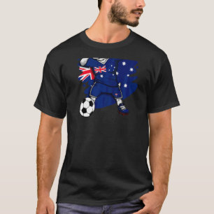 Dabbing French Bulldog Australia Soccer Fan Jersey T-Shirt