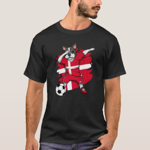 Dabbing French Bulldog Denmark Soccer Fans Jersey T-Shirt