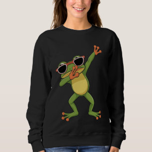 Dabbing Frog mit Sonnenbrille Funny Pose Cool Fros Sweatshirt