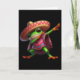 Dabbing Frosch Sombrero Poncho Cinco De Mayo Mexik Karte