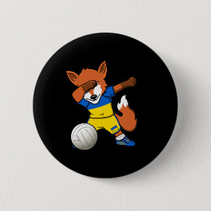 Dabbing Fuchs Ukraine Volleyll Fans Jersey Ukraini Button