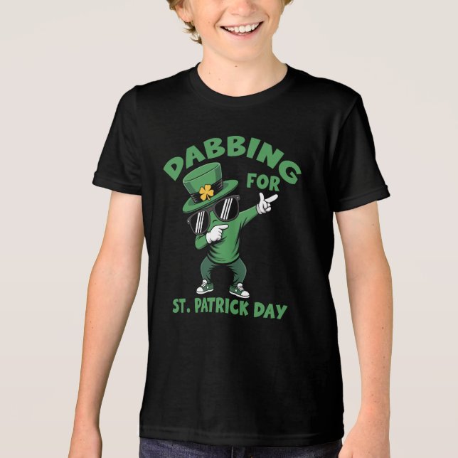 Dabbing für St. Patrick Tag Tri-Blend Shirt (Vorderseite)