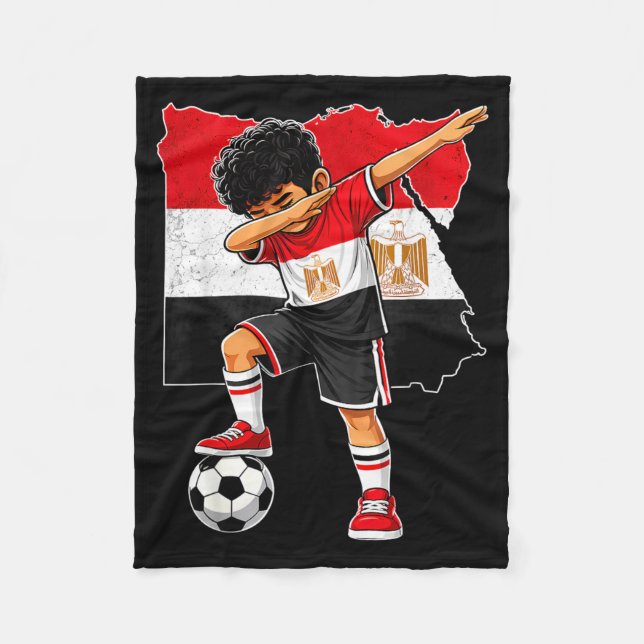 Dabbing Fußball Ägypten Trikot Junge Ägypter Junge Fleecedecke (Vorderseite)