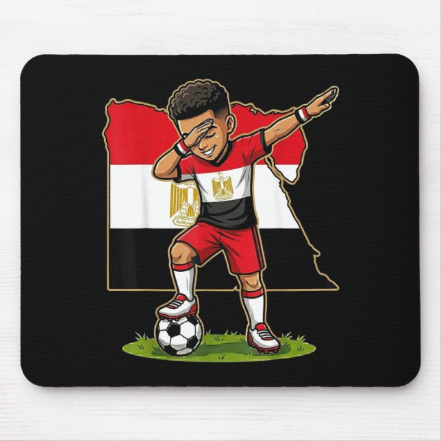 Dabbing Fußball Ägypten Trikot Junge Ägypter Junge Mousepad (Vorne)