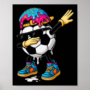 Dabbing Fußball Eis Drip Für Jungen Lustiger Fußba Poster