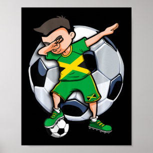 Dabbing Fußball Junge Jamaika Fußball Fan Jersey J Poster