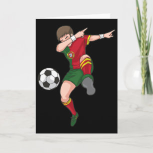 Dabbing Fußball Junge Portugal Fußball T-Shirt Por Karte