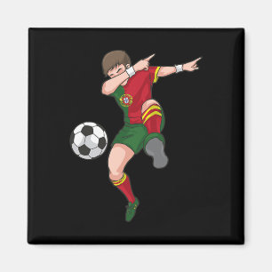 Dabbing Fußball Junge Portugal Fußball T-Shirt Por Magnet