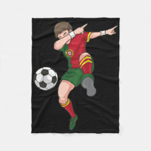 Dabbing Fußball Junge Portugal Fußball Trikot Port Fleecedecke