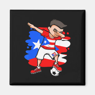 Dabbing Fußball Junge Puerto Rico Fans Trikot Puer Magnet