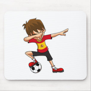 Dabbing Fußball Junge Spanien Trikot, Spanische Ki Mousepad