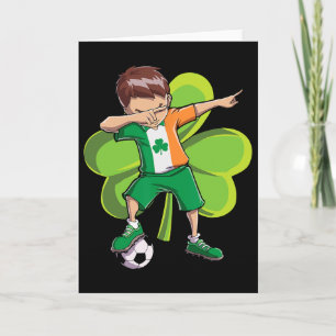 Dabbing Fußball Junge St Patricks Tag Kinder Männe Karte