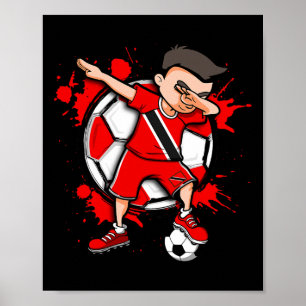 Dabbing Fußball Junge Trinidad und Togo Fußball Fa Poster